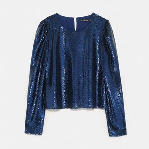 Zara Sequin Blue Women's Top